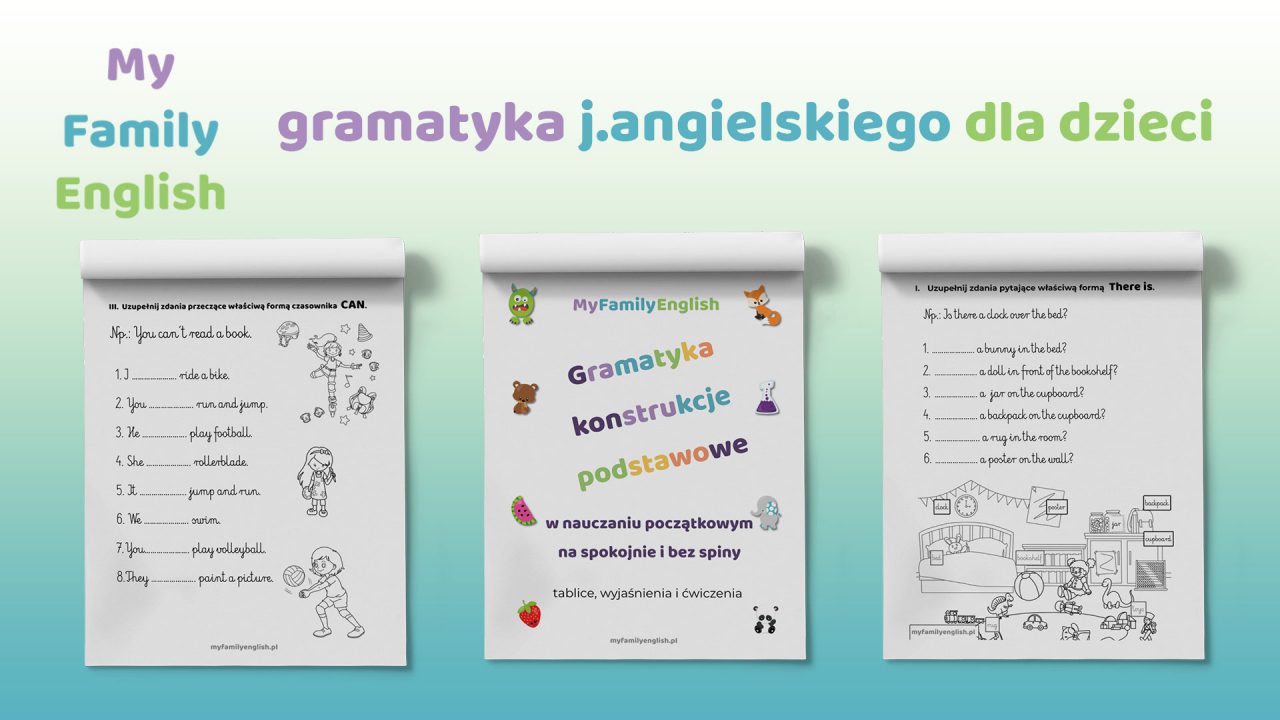 Gramatyka Angielska dla Dzieci w Klasach I-III tablice, wyjaśnienia i